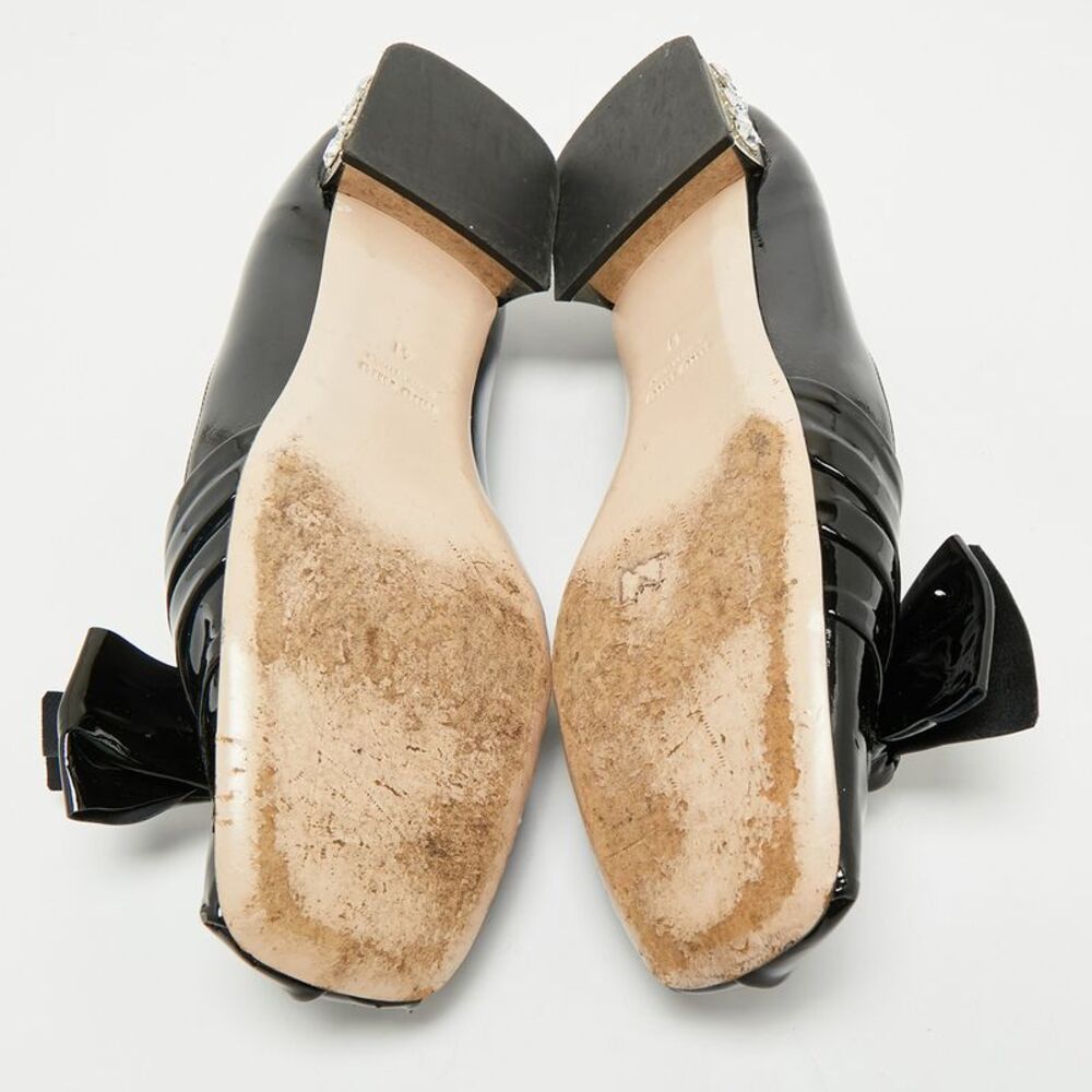 Miu Miu Black Patent Leather Crystals Embellished… - image 6
